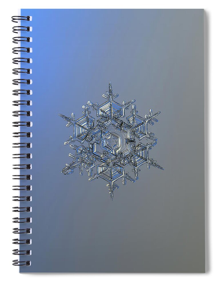 Snowflake Spiral Notebook featuring the photograph Snowflake photo - Crystal of chaos and order by Alexey Kljatov