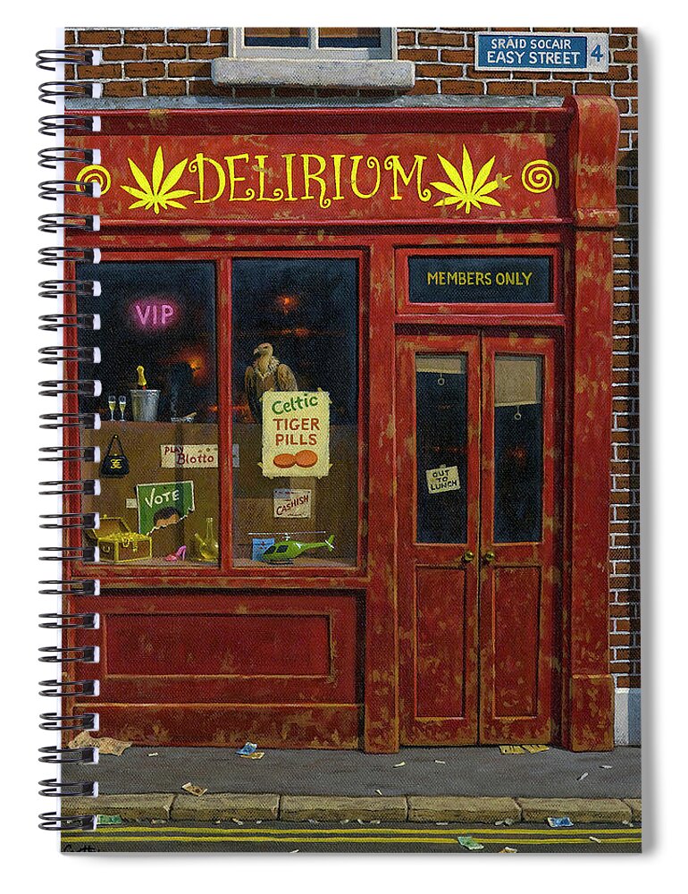 Landscape Spiral Notebook featuring the painting Delirium by Brian McCarthy
