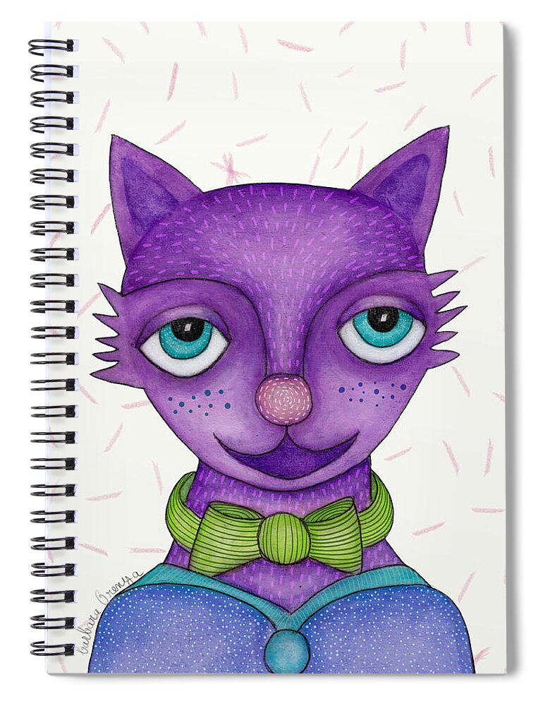 Illustration Spiral Notebook featuring the mixed media Mister Handsome Fox by Barbara Orenya