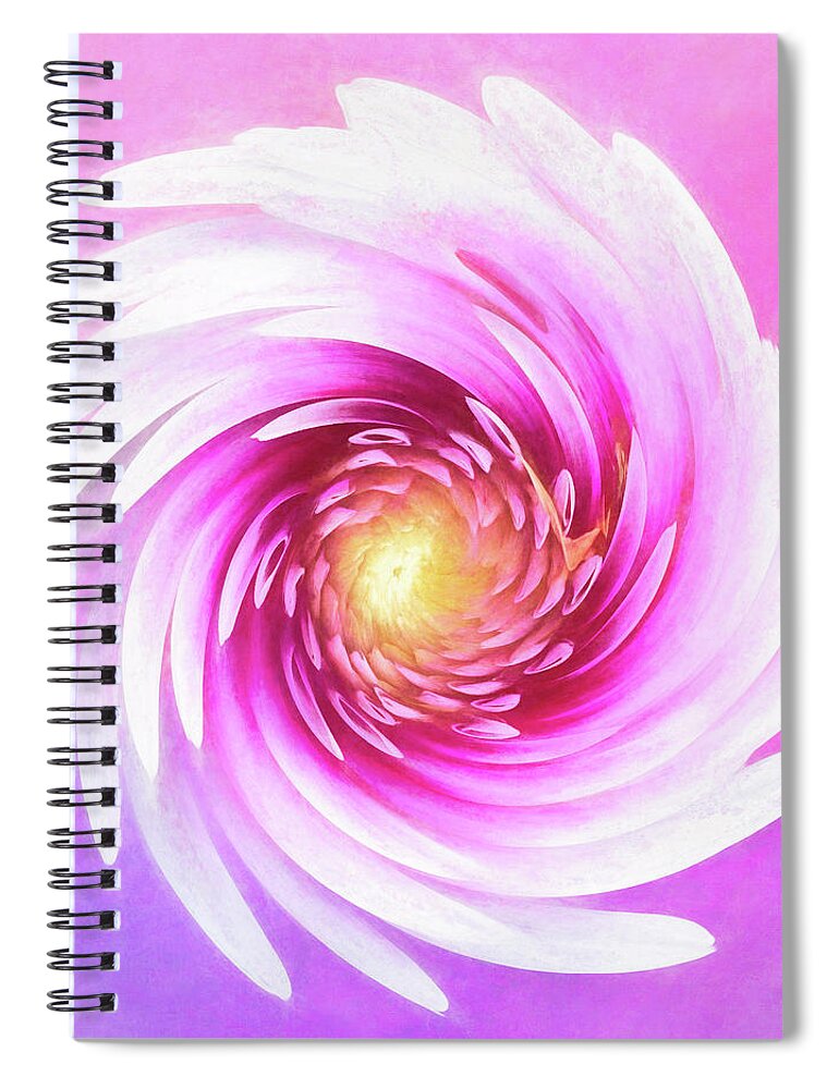 Dahlia Spiral Notebook featuring the photograph Painted Verdi Glory Dahlia Swirl by Anita Pollak