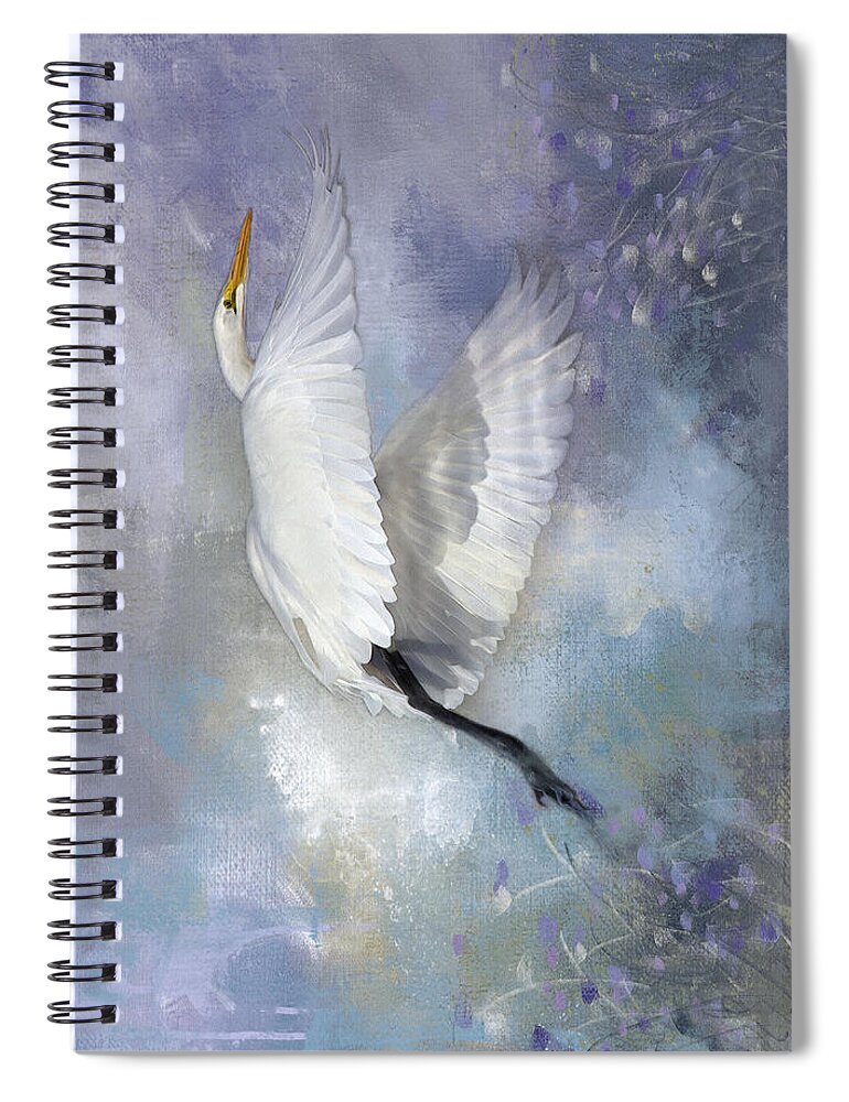 New Upload Spiral Notebook featuring the photograph Great Egret by Theresa Tahara