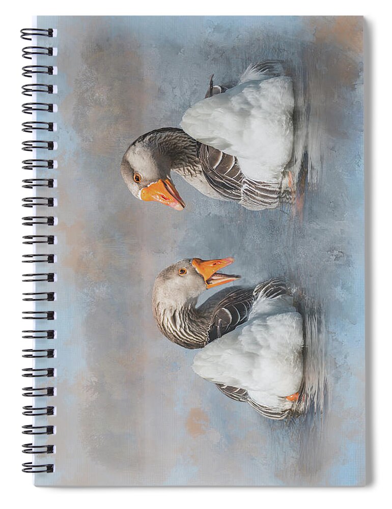 Goose Spiral Notebook featuring the photograph Greylag Goose Couple by Patti Deters