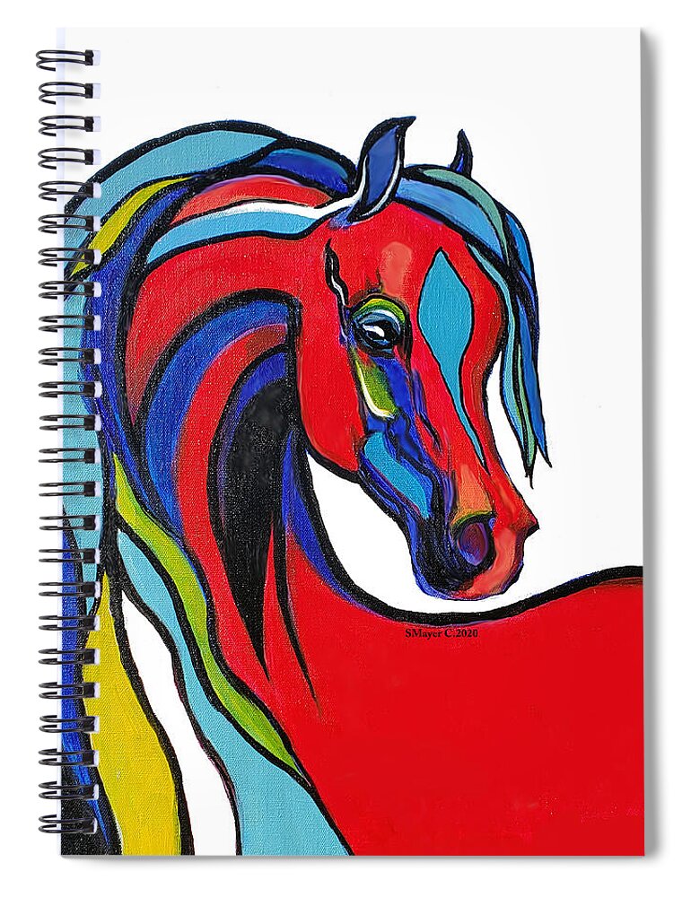 Artistsofinstagram Spiral Notebook featuring the painting A Colorful Horse by Stacey Mayer