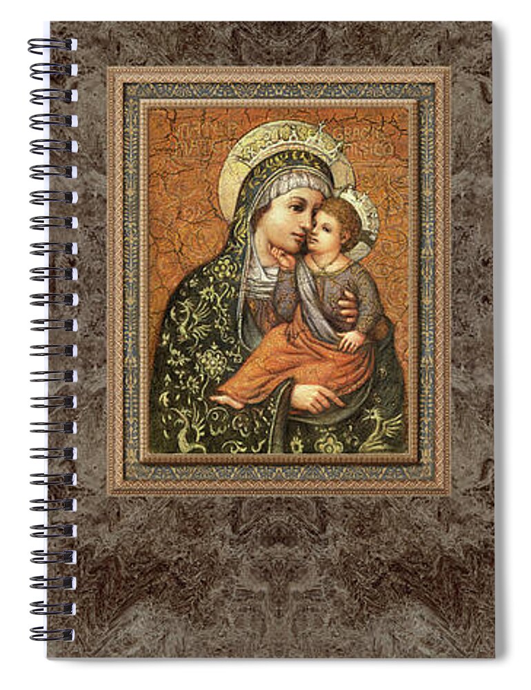 Christian Art Spiral Notebook featuring the painting Grazie Madonna by Kurt Wenner