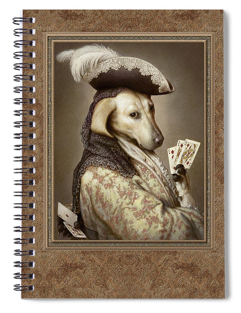 Greyhound Spiral Notebook featuring the pastel Pokerdog Greyhound by Kurt Wenner