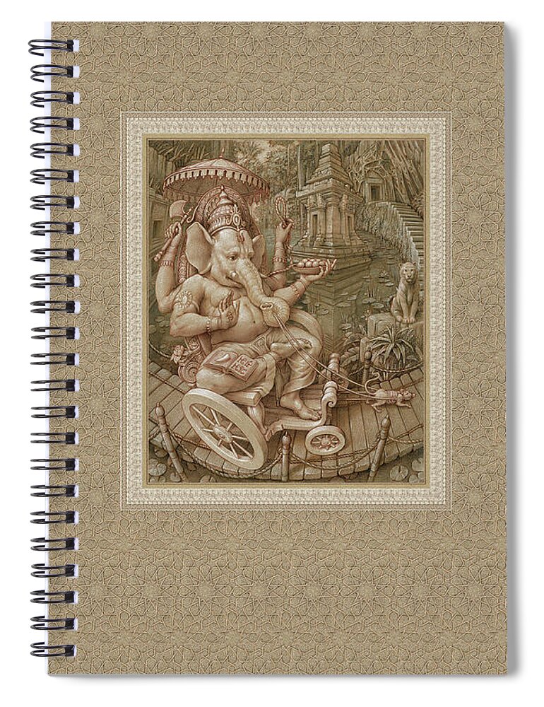Ganesha Spiral Notebook featuring the pastel Ganesha by Kurt Wenner