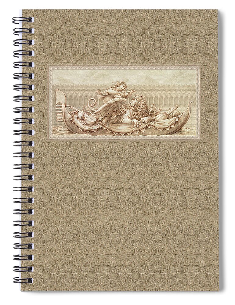Venice Spiral Notebook featuring the drawing Save Venice by Kurt Wenner