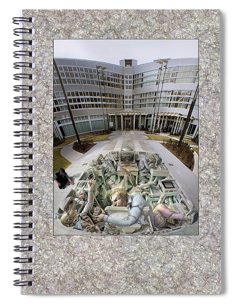 Officestress Spiral Notebook featuring the painting Office Stress by Kurt Wenner