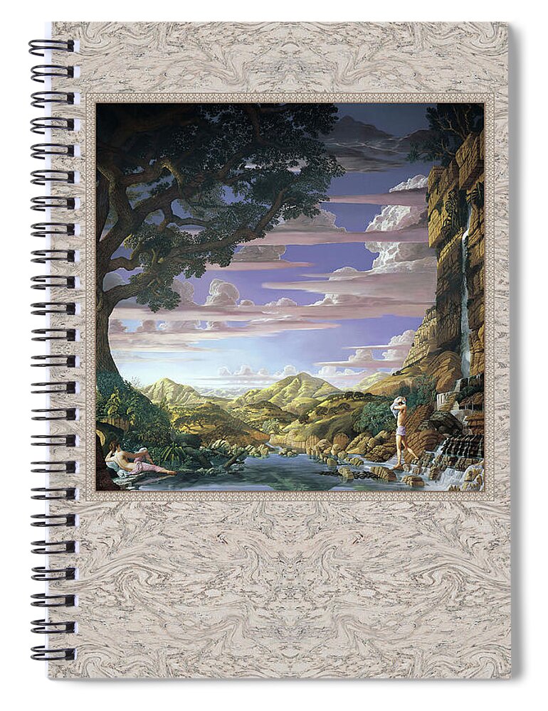 Landscape Spiral Notebook featuring the painting Paradise by Kurt Wenner