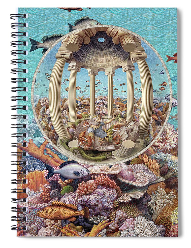 Caribbean Spiral Notebook featuring the painting Caribbean Fantasy by Kurt Wenner