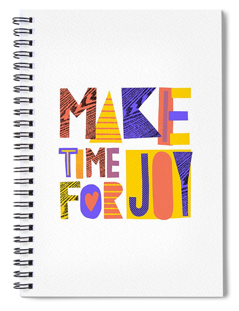Halftone Spiral Notebook featuring the painting Make Time for Joy - Art by Jen Montgomery by Jen Montgomery