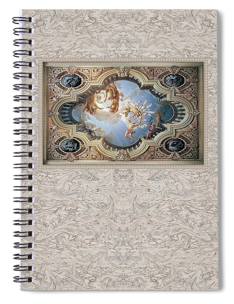 Fall Of Icarus Spiral Notebook featuring the painting Fall of Icarus by Kurt Wenner