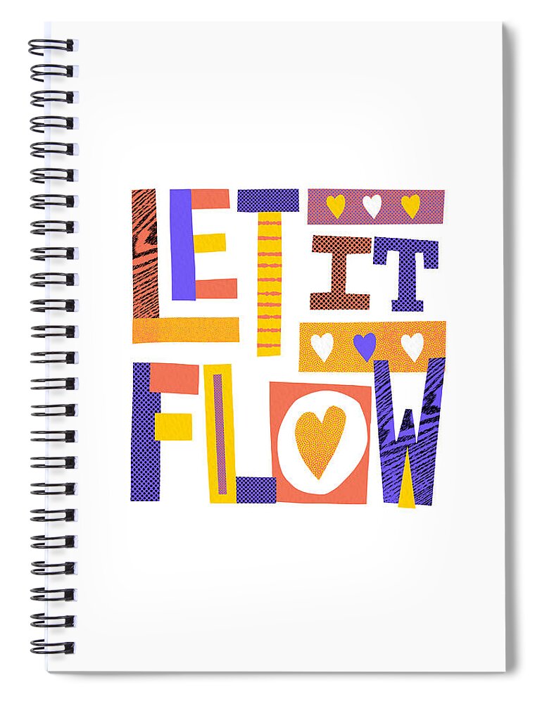 Halftone Spiral Notebook featuring the painting Let it Flow - Art by Jen Montgomery #2 by Jen Montgomery