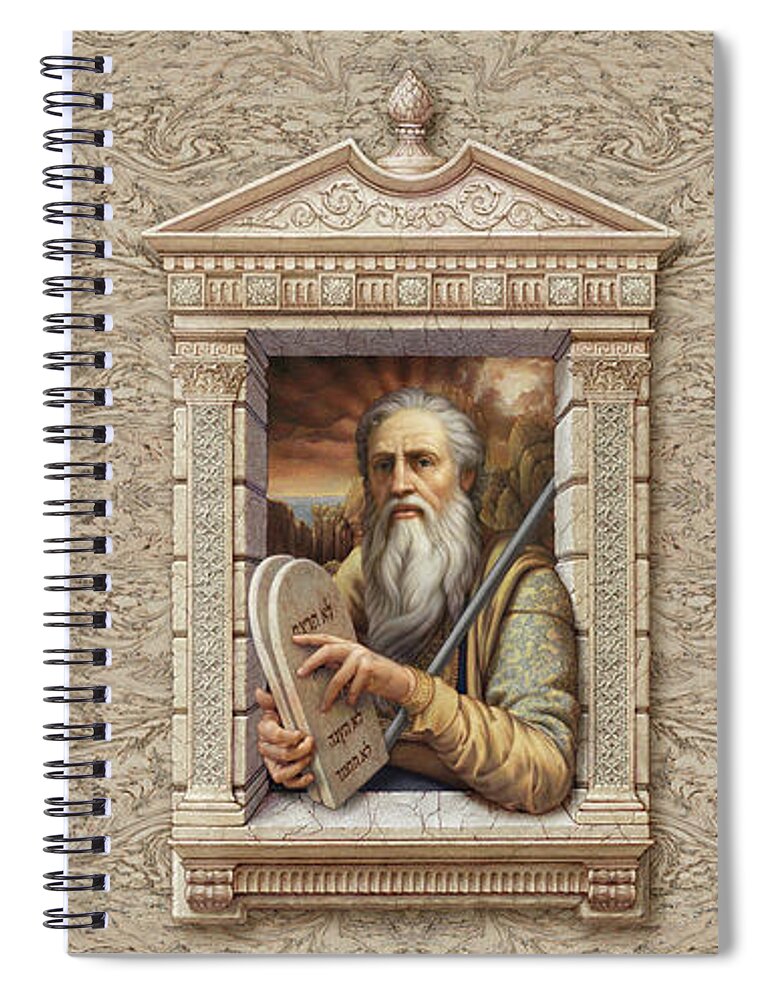Christian Art Spiral Notebook featuring the painting Moses by Kurt Wenner