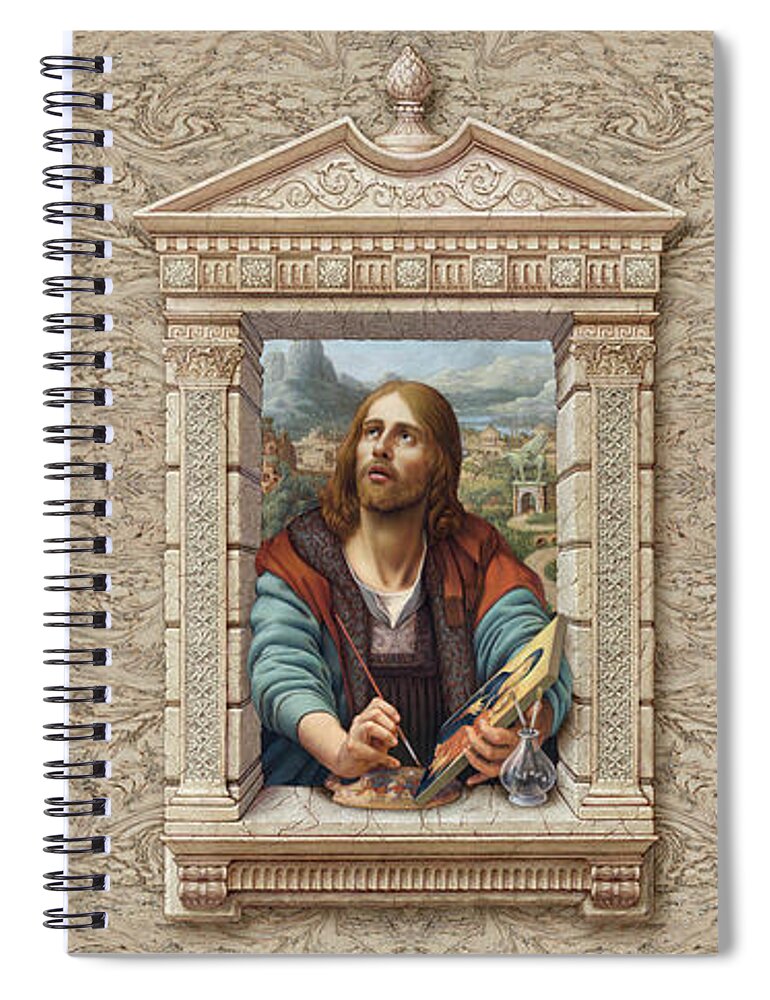 Christian Art Spiral Notebook featuring the painting St. Luke by Kurt Wenner