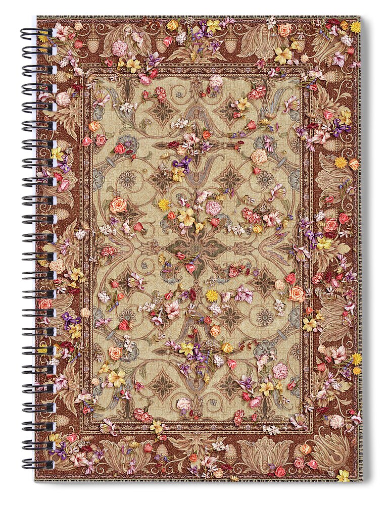 Carpet Spiral Notebook featuring the painting Flower Carpet by Kurt Wenner