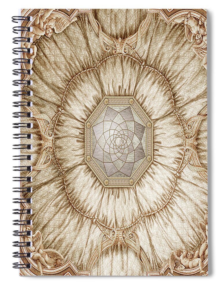 Drapery Spiral Notebook featuring the mixed media Draped Ceiling by Kurt Wenner