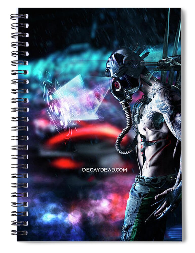 Argus Dorian Spiral Notebook featuring the digital art Aeacus The Judge of Death by Argus Dorian