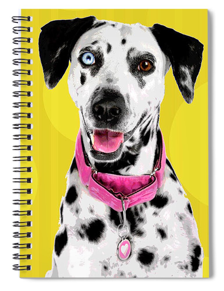 Dogs Spiral Notebook featuring the photograph PopART Dalmation by Renee Spade Photography