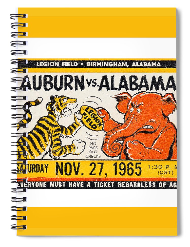 Iron Bowl Spiral Notebook featuring the mixed media 1965 Iron Bowl by Row One Brand