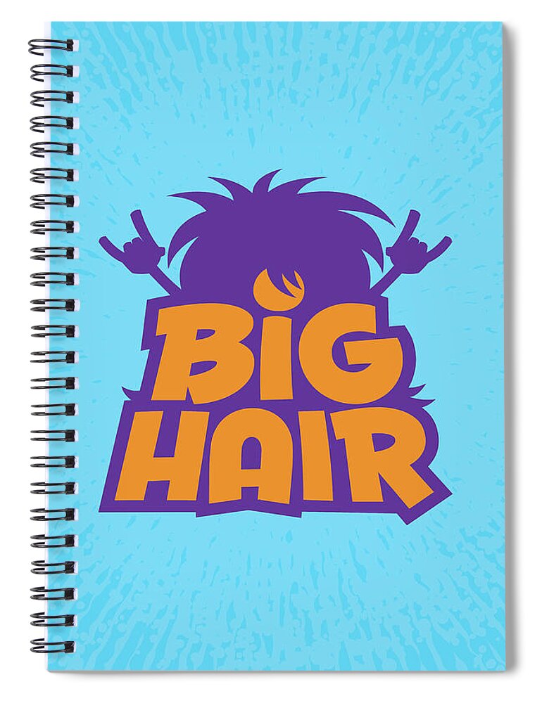 Metal Spiral Notebook featuring the digital art Big Hair Band Logo by John Schwegel