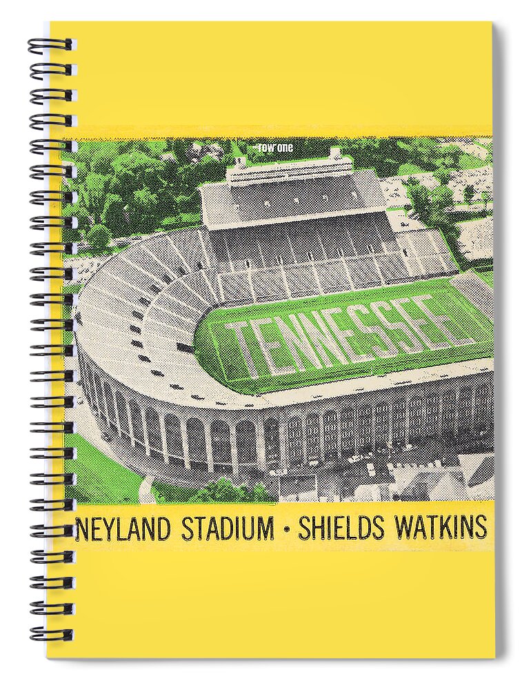 Tennessee Spiral Notebook featuring the mixed media 1963 Mississippi State vs. Tennessee by Row One Brand
