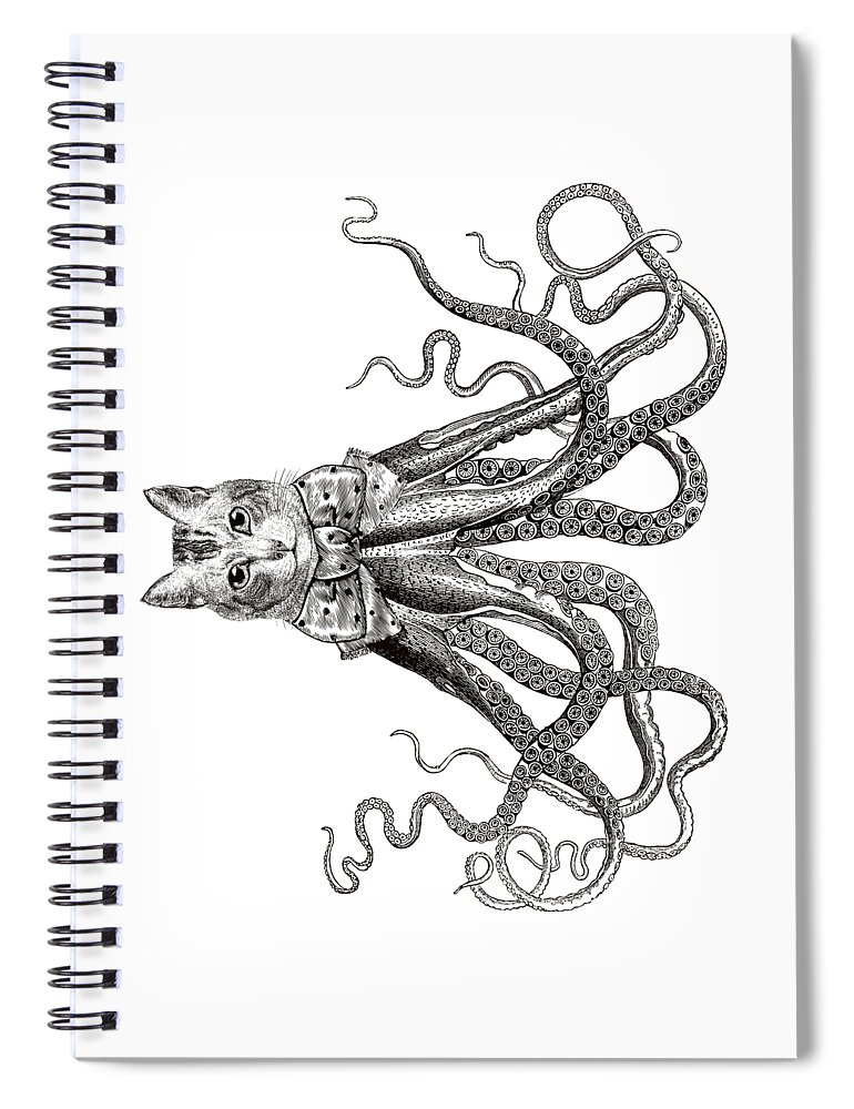 Octopus Spiral Notebook featuring the digital art Octopussy by Eclectic at Heart