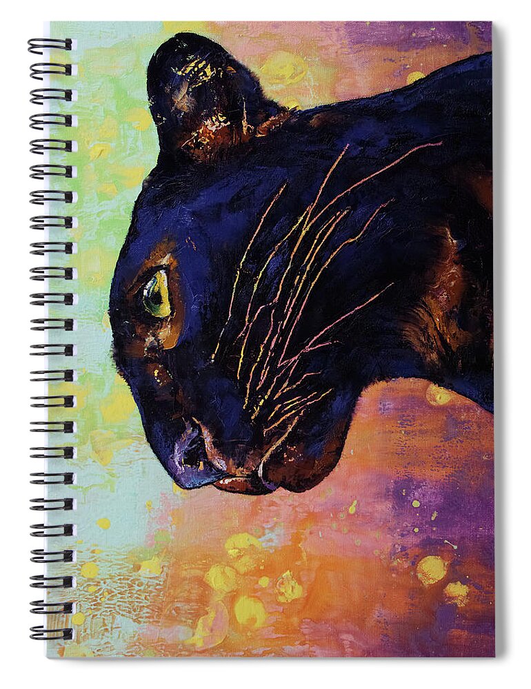 Big Spiral Notebook featuring the painting Panther Colors by Michael Creese