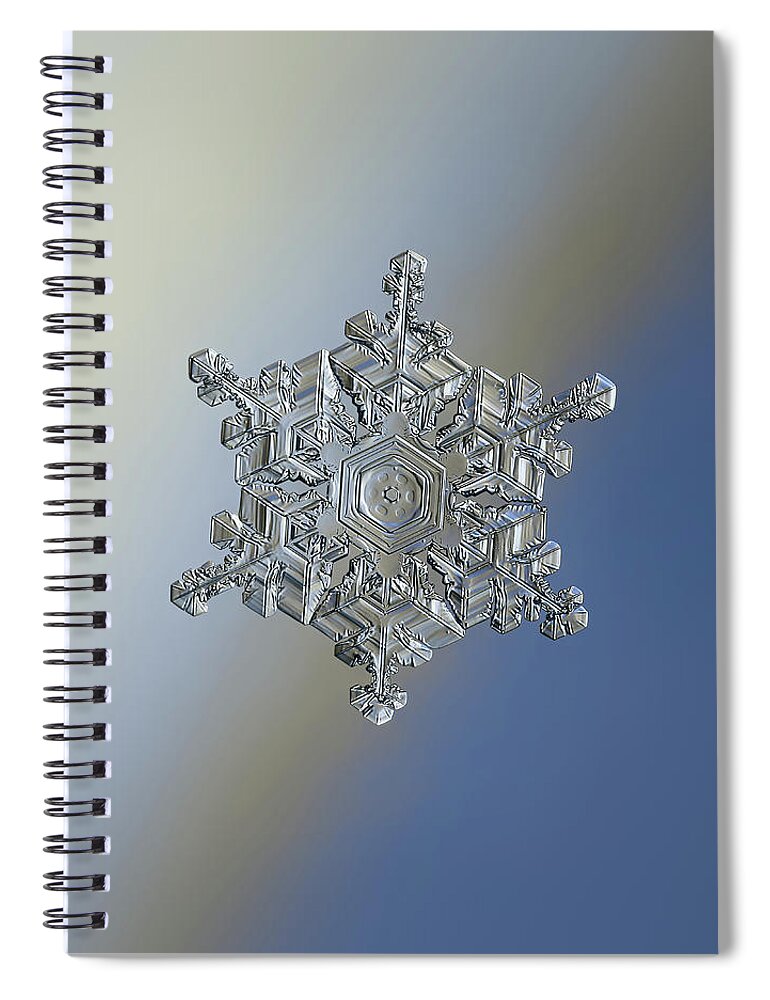 Snowflake Spiral Notebook featuring the photograph Real snowflake - 05-Feb-2018 - 19 by Alexey Kljatov