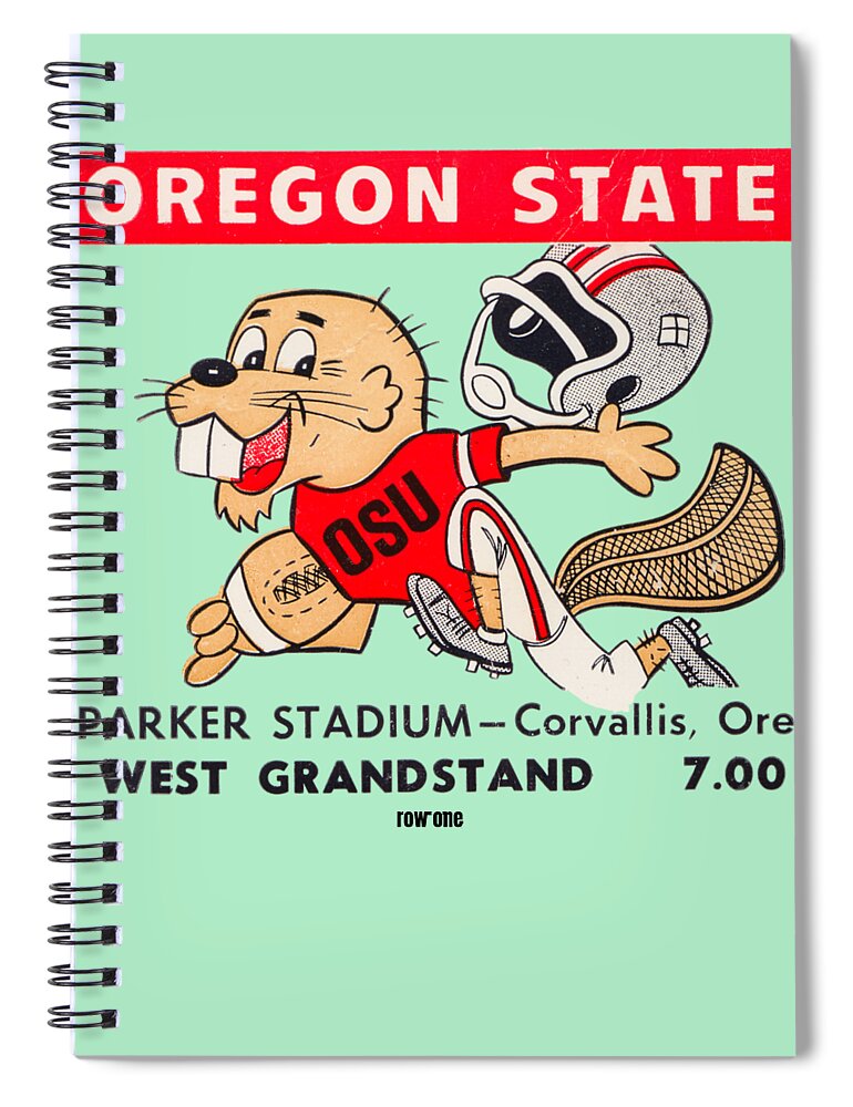 Oregon State Spiral Notebook featuring the mixed media 1970 Oregon State vs. Oregon by Row One Brand