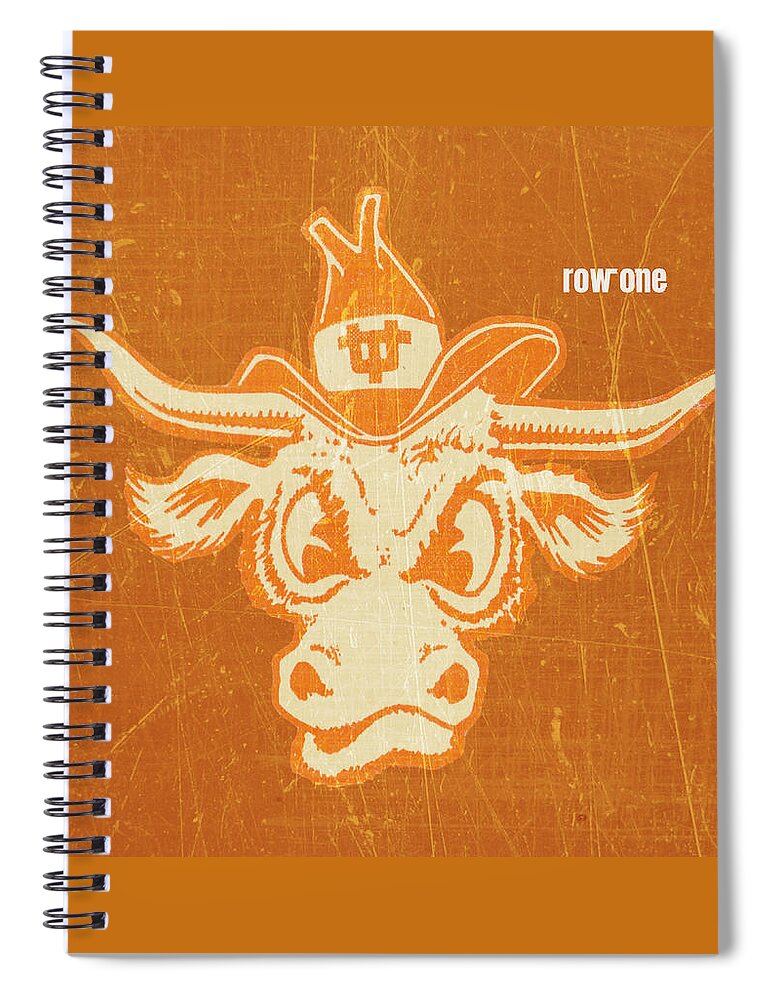 Texas Spiral Notebook featuring the mixed media 1950's Texas Longhorn Art by Row One Brand
