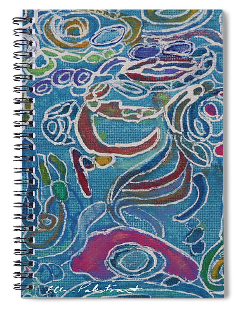 Ellen Palestrant Spiral Notebook featuring the painting Creative Bubbulation by Ellen Palestrant