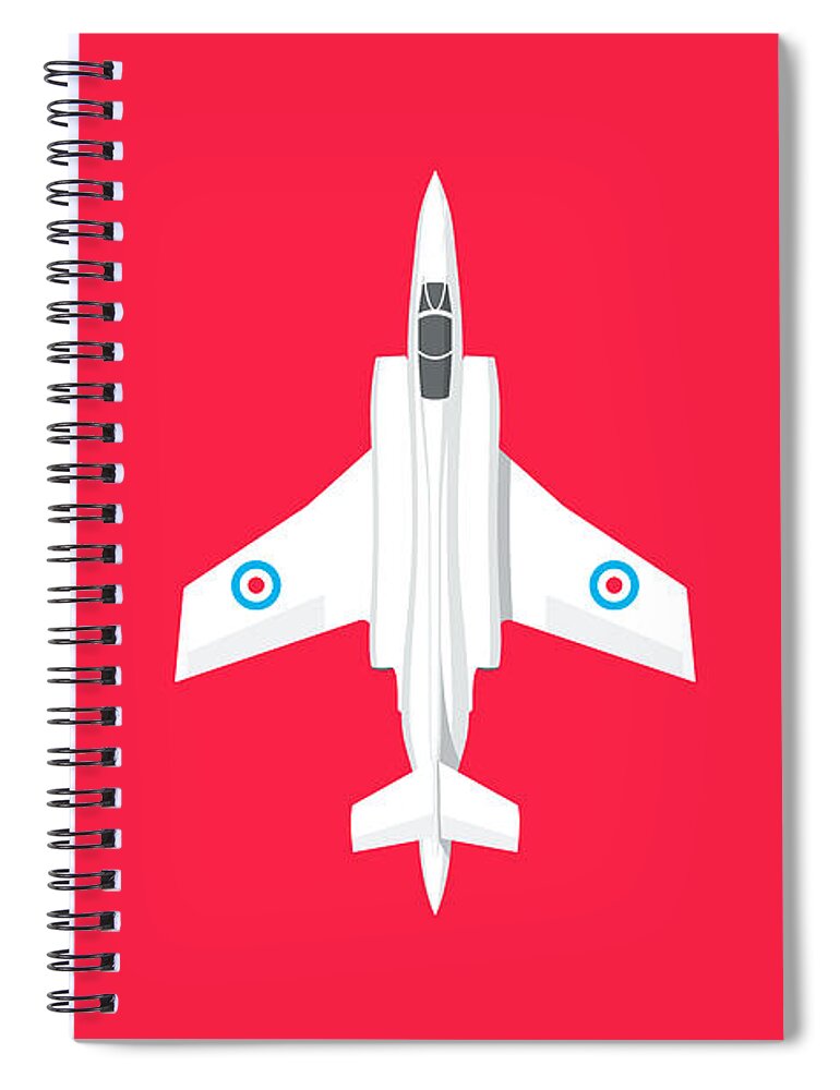 Aircraft Spiral Notebook featuring the digital art Buccaneer Jet Aircraft - Crimson by Organic Synthesis