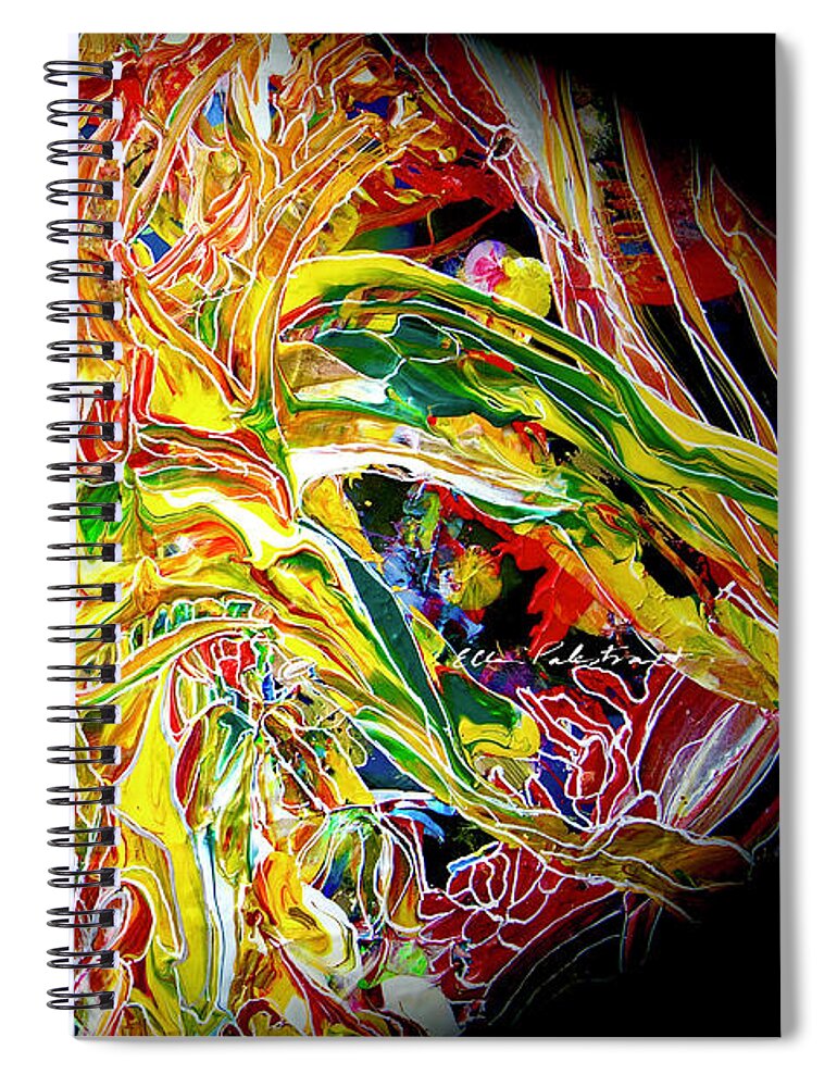 Wall Art Spiral Notebook featuring the painting The Multi-Colored Spherical by Ellen Palestrant