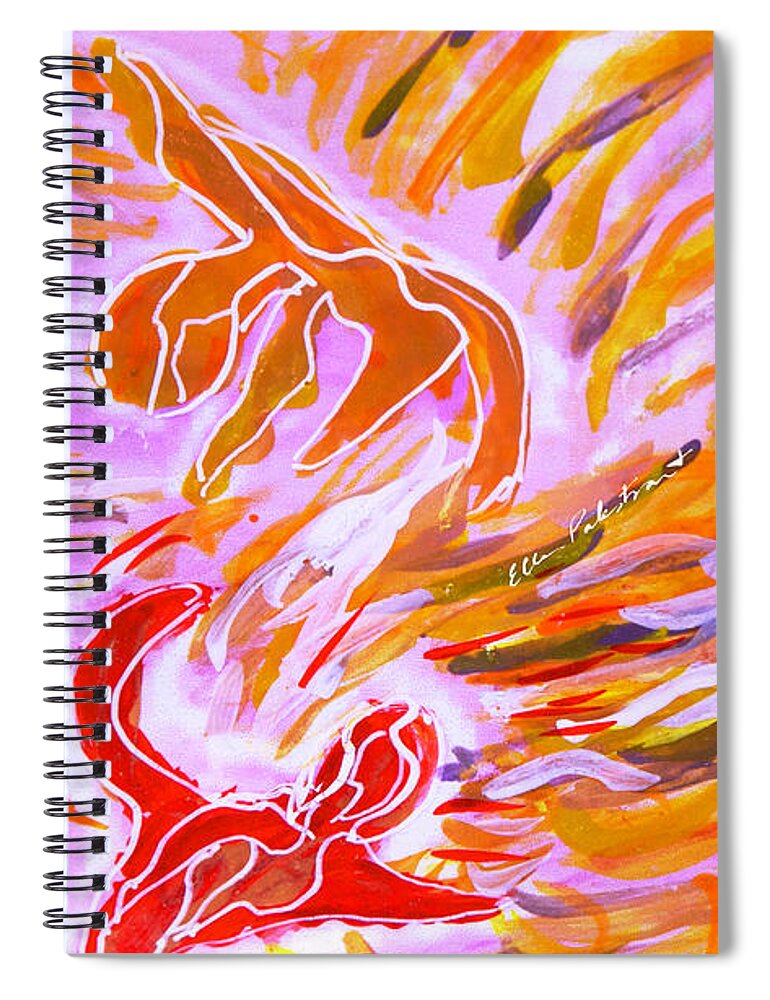 Wall Art Spiral Notebook featuring the painting Looking at Our World From Way Up High by Ellen Palestrant