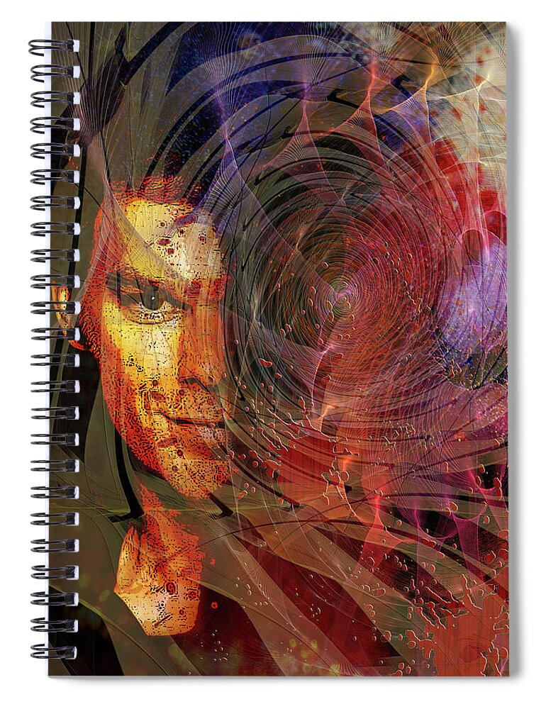 Crimson Requiem Spiral Notebook featuring the digital art Crimson Requiem by Studio B Prints