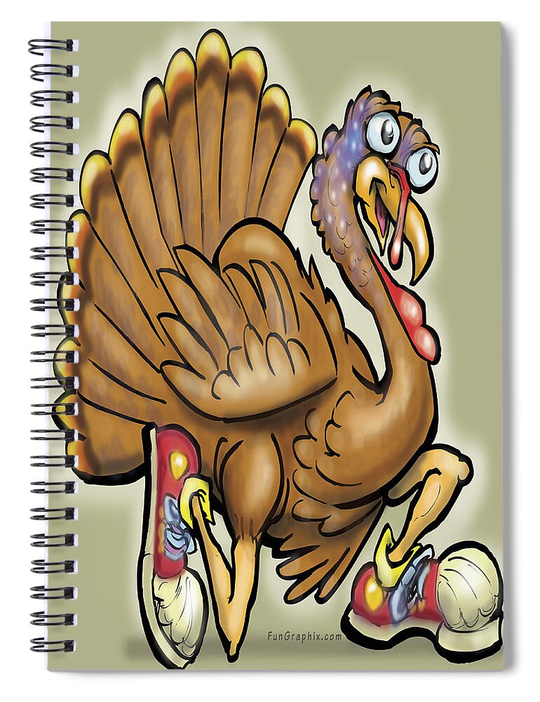Thanksgiving Spiral Notebook featuring the digital art Turkey by Kevin Middleton