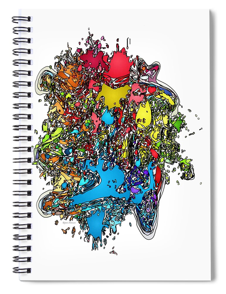Abstract Spiral Notebook featuring the painting Magic Playground turns 50 by Rafael Salazar