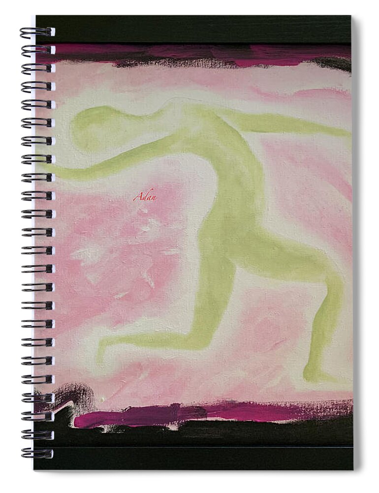Figure Art Spiral Notebook featuring the painting Neon Lady by Felipe Adan Lerma