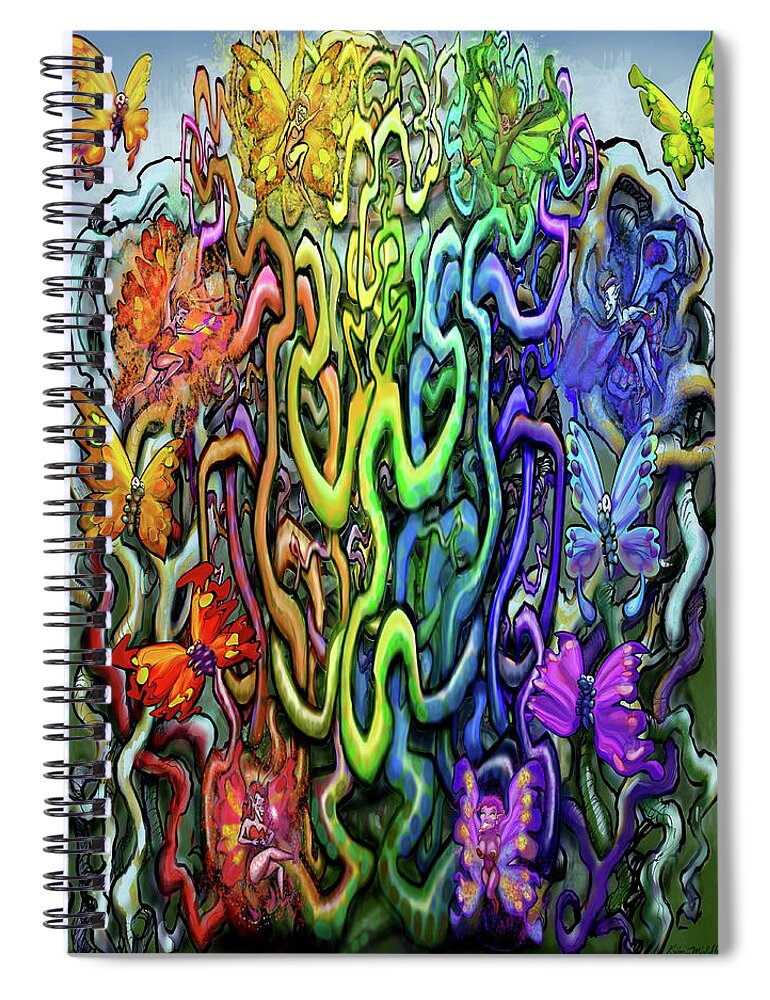Magic Spiral Notebook featuring the digital art Rooted in Magic by Kevin Middleton