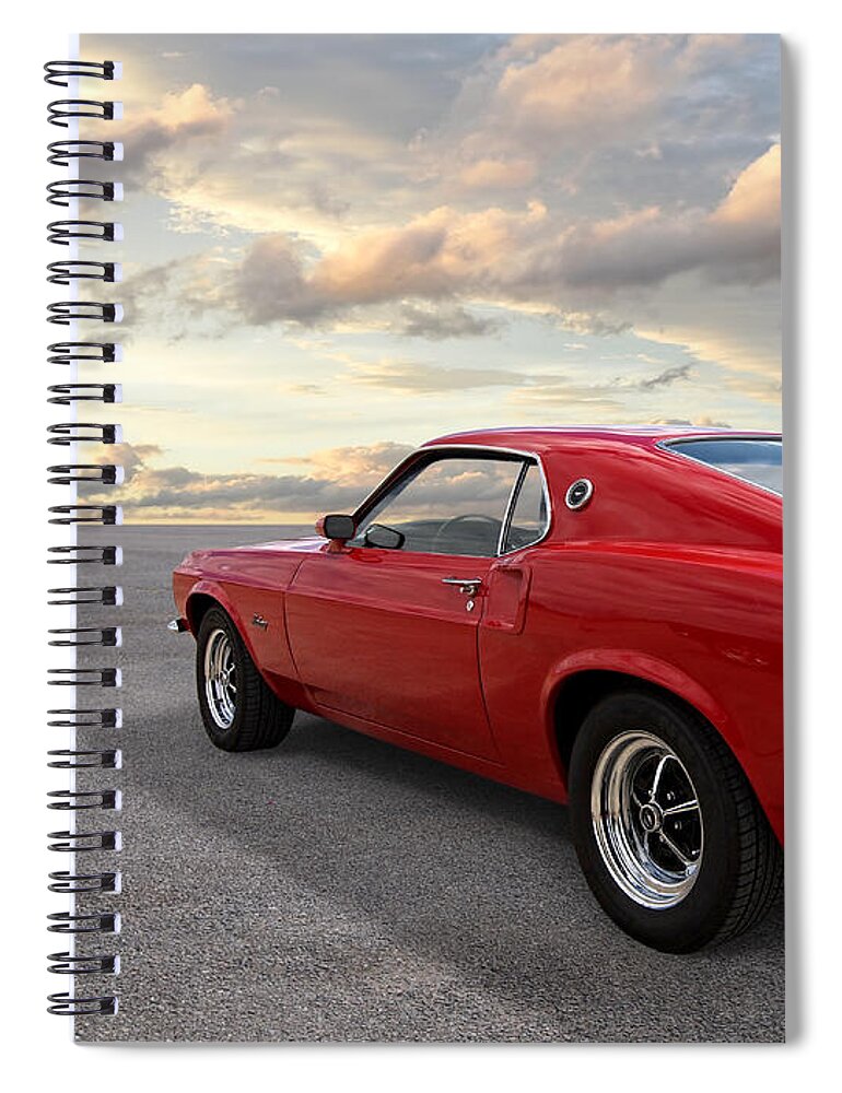Classic Ford Mustang Spiral Notebook featuring the photograph 1969 Mustang Fastback Rear by Gill Billington