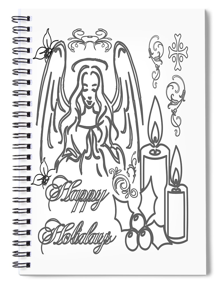 Paint Spiral Notebook featuring the digital art Paint a Holiday Scratch Drawing Illustration by Delynn Addams