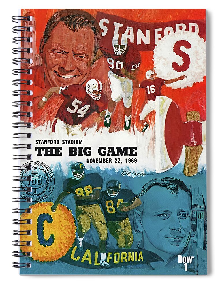 California Spiral Notebook featuring the mixed media 1969 Big Game by Row One Brand