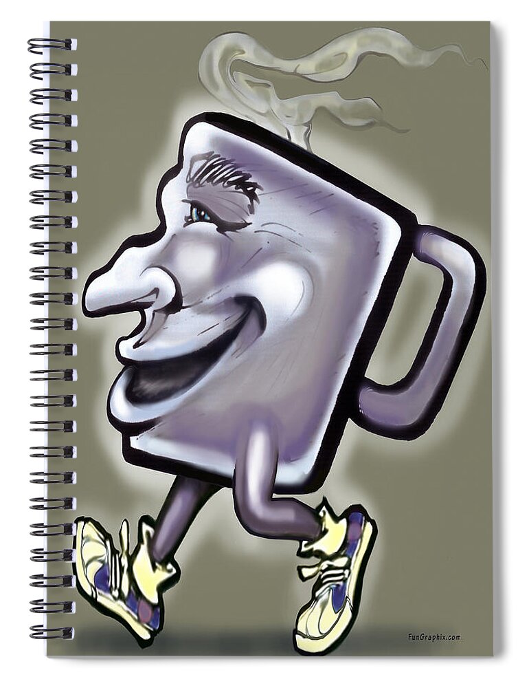 Coffee Spiral Notebook featuring the digital art Coffee by Kevin Middleton