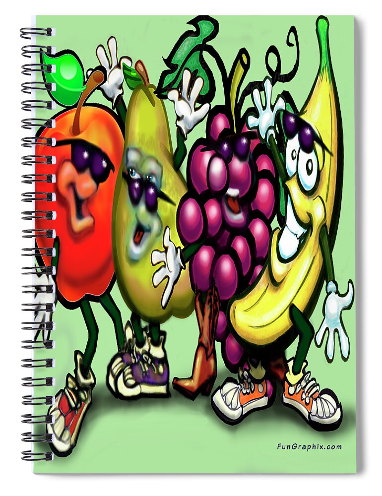 Fruit Spiral Notebook featuring the painting Fruits by Kevin Middleton