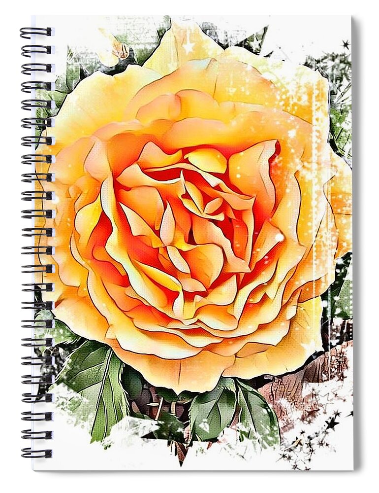 Art Spiral Notebook featuring the photograph Arty orange rose by Steven Wills