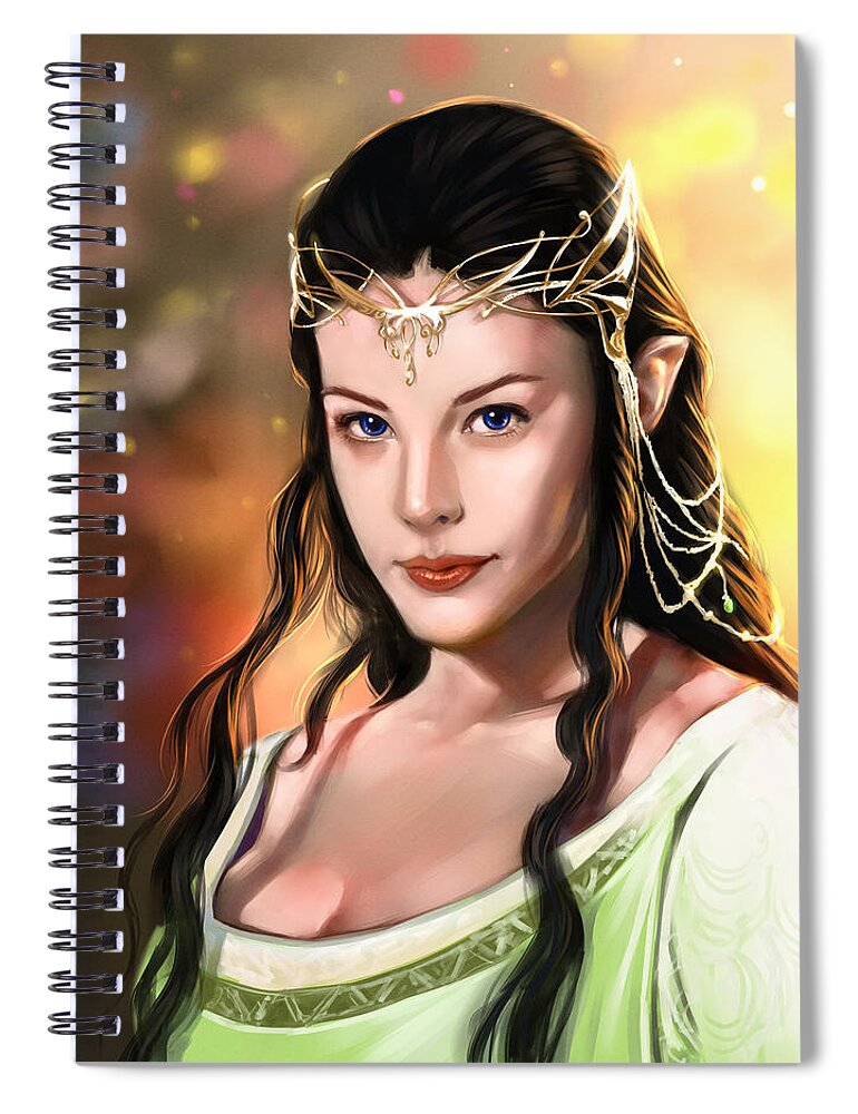 Lord Of The Rings Spiral Notebook featuring the digital art Arwen Evenstar - Lord of the Rings by Darko Babovic
