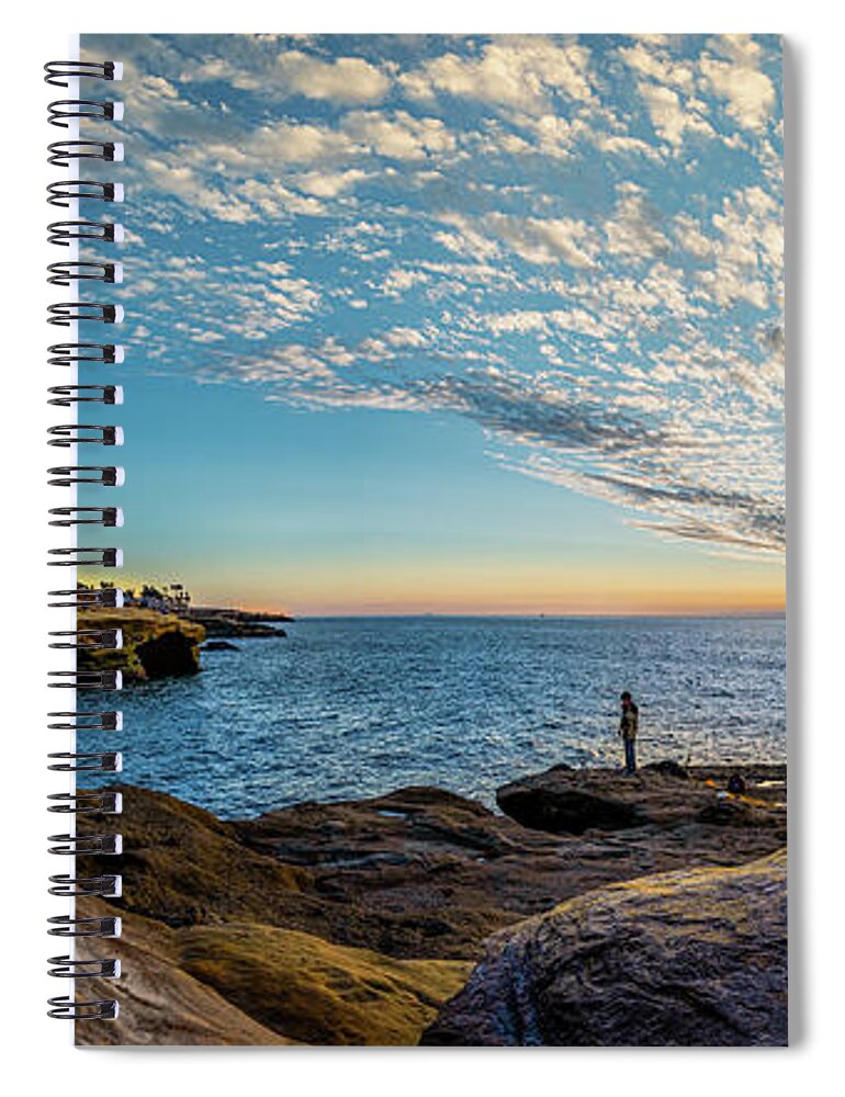 Beach Spiral Notebook featuring the photograph As the Sun Sets at Sunset Cliffs by David Levin