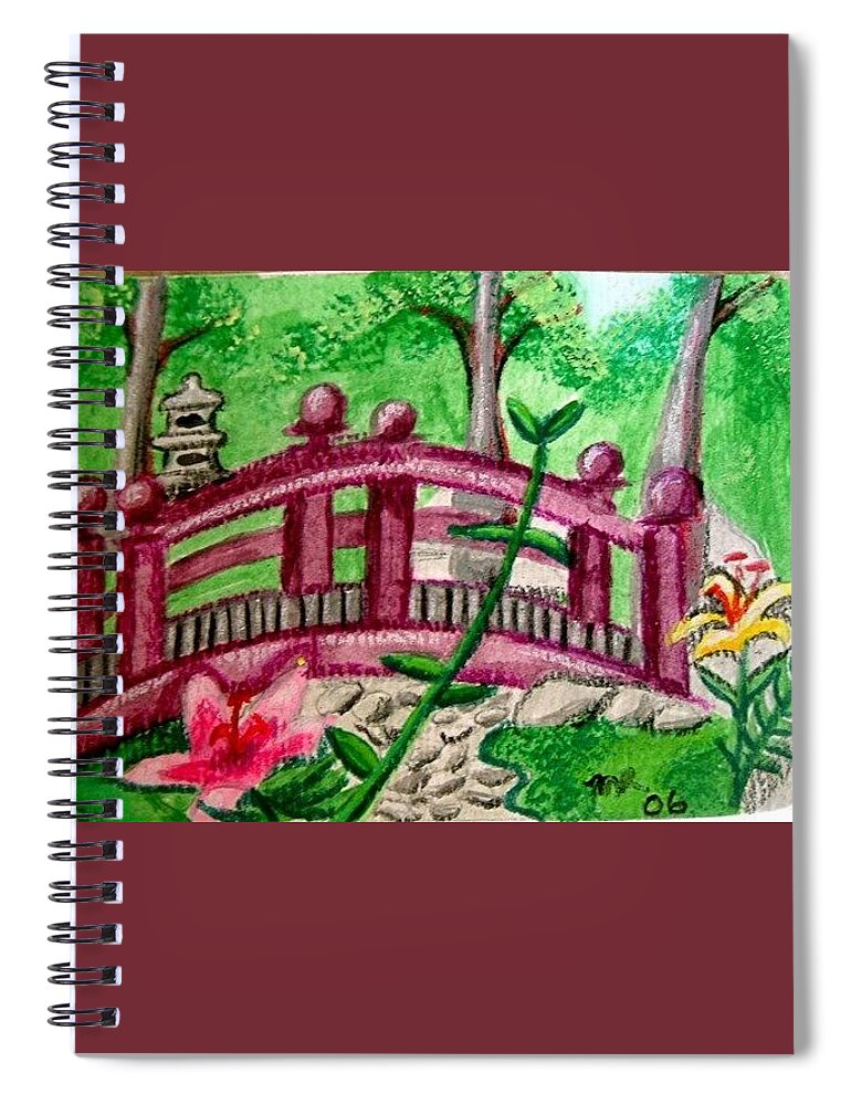 Asian Park Painting Spiral Notebook featuring the painting Asian Park by Monica Resinger