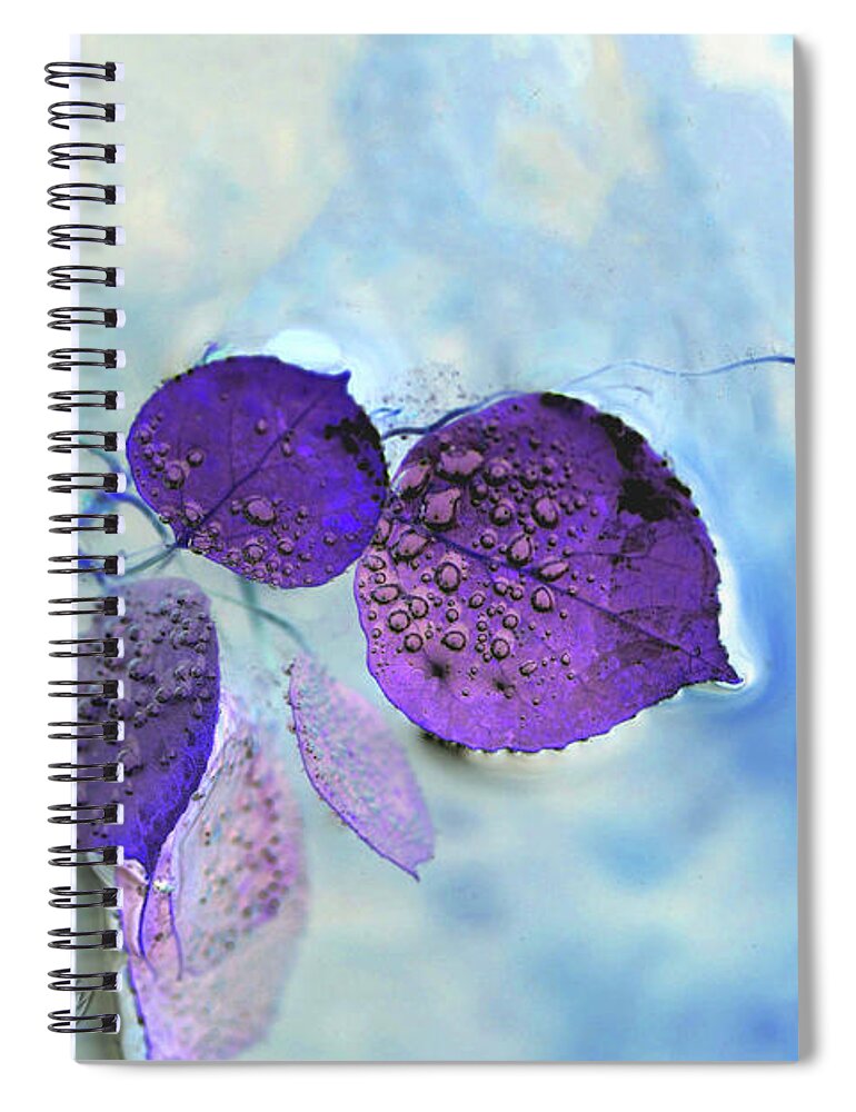 Aspen Leaves With Bubbles-abstract Spiral Notebook featuring the photograph Aspen Leaves with Bubbles-Abstract by Natalie Dowty